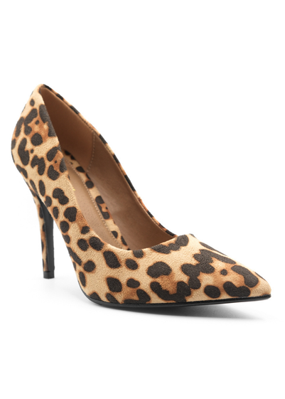 Where's That From Leopard Suede Leah Toe Pump High Heels