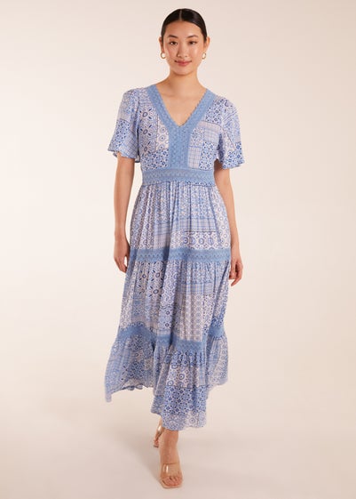 Blue Vanilla Blue Crochet Detailed Maxi Dress