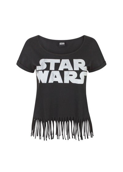 Star Wars Black Logo Fringe Top