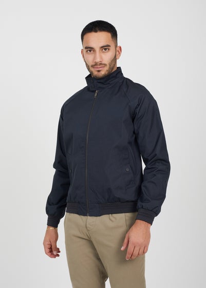 Brave Soul Navy Ellis Lightweight High Neck Harrington Jacket