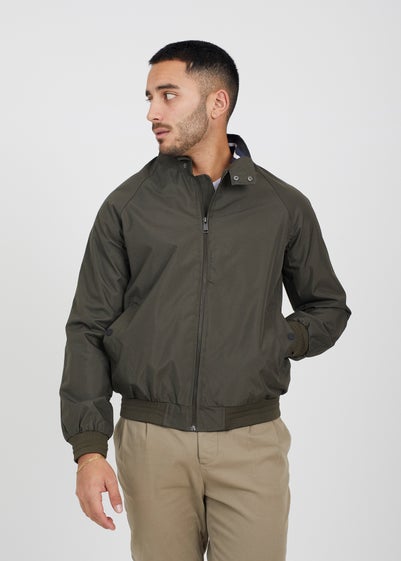 Brave Soul Khaki Lightweight High Neck Harrington Jacket