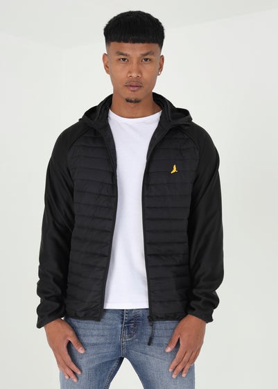 Brave Soul Black Lightly Padded Hooded Jacket