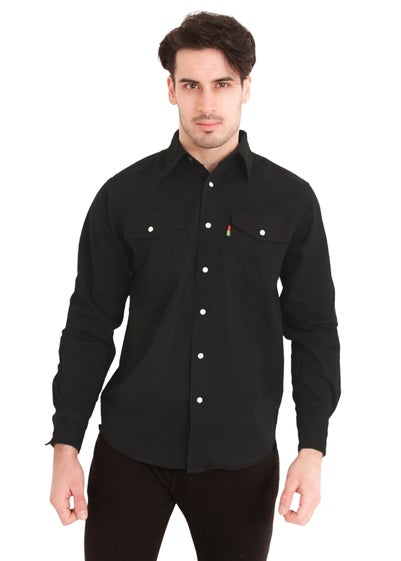 Duke Black Western Style Denim Shirt