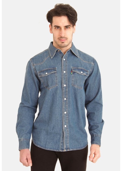 Duke Blue Western Style Denim Shirt