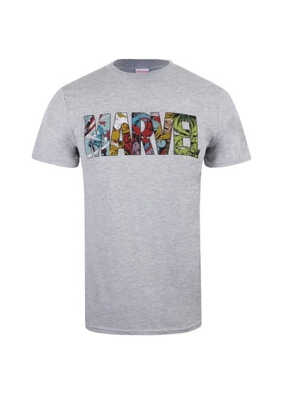 Marvel Grey Comic Strip Logo T-Shirt