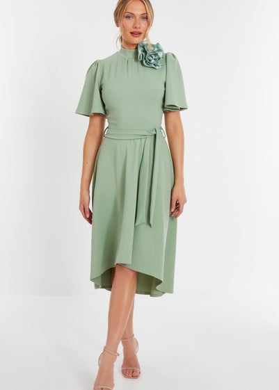 Quiz Green Corsage Midi Dress