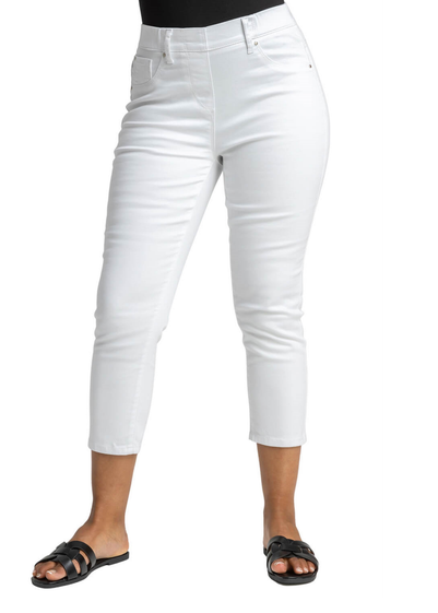 Roman White Petite Stretch Crop Denim Jegging