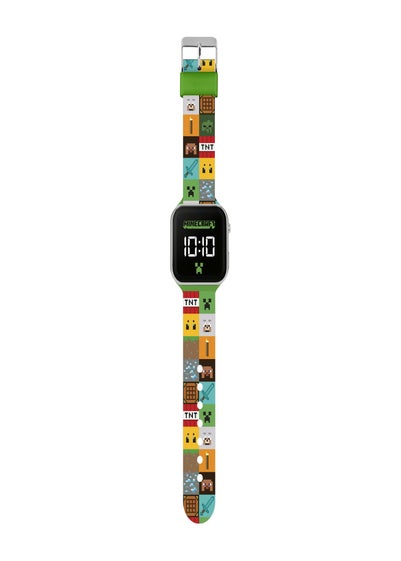 Minecraft Green Printed Strap LED Watch