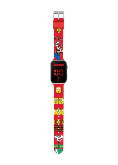 Super Mario Red Printed Strap LED Watch