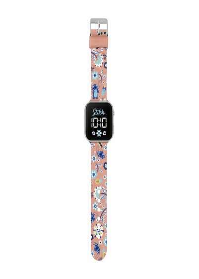 Disney Stitch Pink Stitch Printed Strap LED Watch