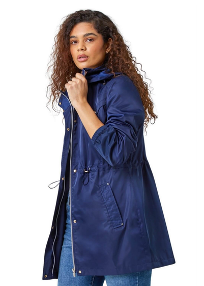 Roman Navy Shower Resistant Longline Jacket