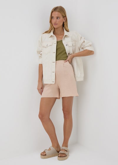 Natural Textured Tailored Shorts