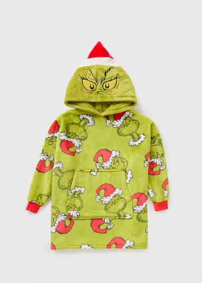 Grinch Kids Green Christmas Snuggle Hoodie (7-15yrs)