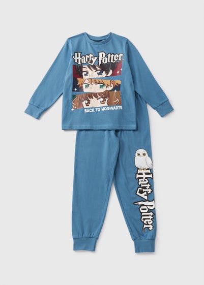 Harry Potter Kids Blue Anime Top & Bottom Pyjama Set (4-13yrs)