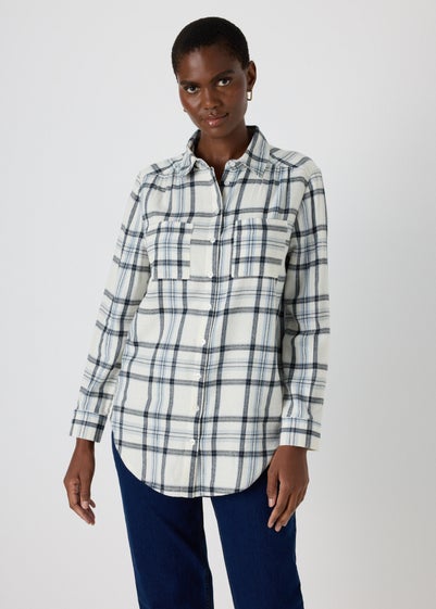 Papaya Petite Cream Check Shirt