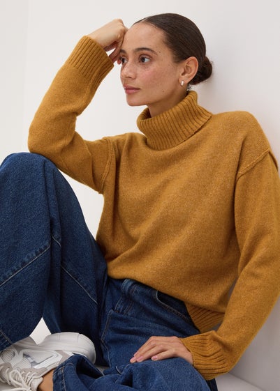 Ochre Roll Neck Knit Jumper