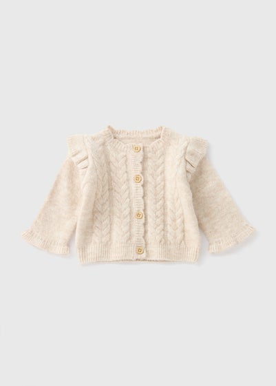 Baby Oatmeal Knitted Cardigan (Newborn-23mths)