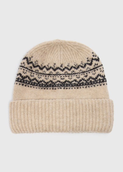 Ecru Fairisle Beanie