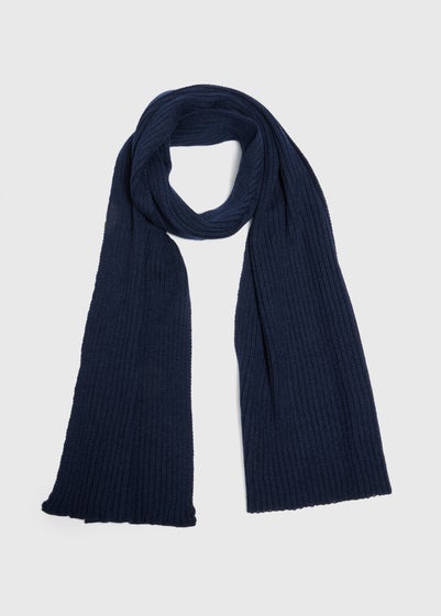 Navy Ribbed Scarf