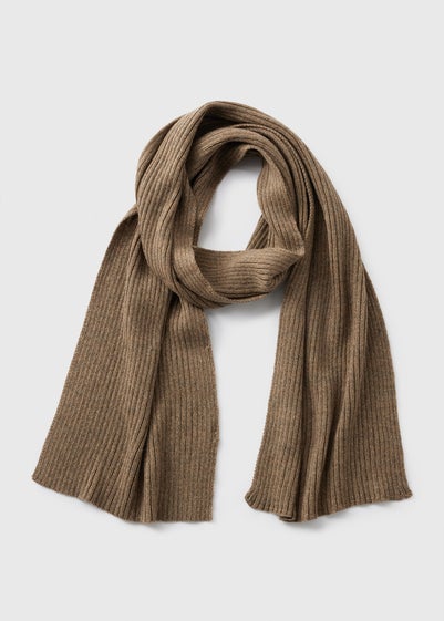 Brown Ribbed Scarf