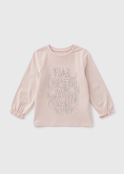 Girls Pink Star Long Sleeve Top (1-7yrs)