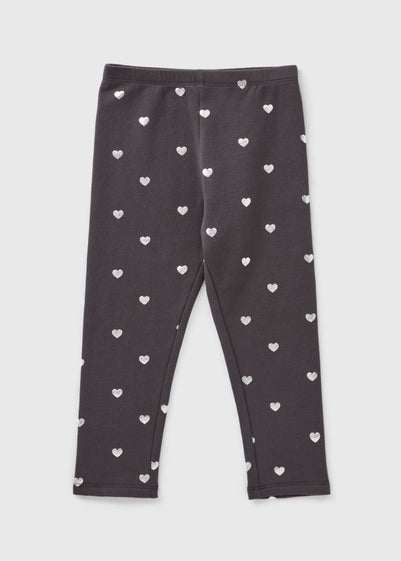 Girls Navy Heart Leggings (1-7yrs)