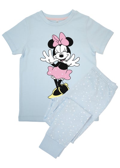 Disney Kids Baby Blue Minnie Mouse Pose Stars Pyjamas (3-8 Years)