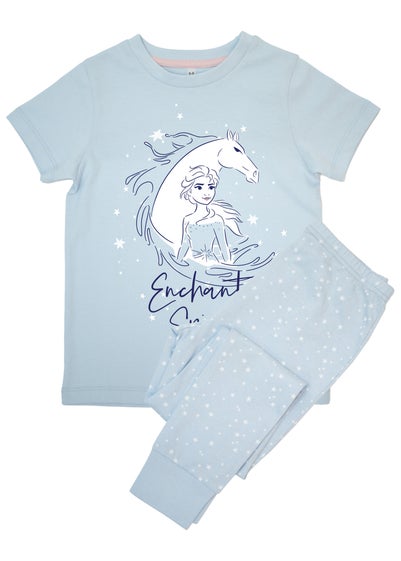 Disney Kids Baby Blue Frozen Elsa Stars Pyjamas 3 8 Years Matalan