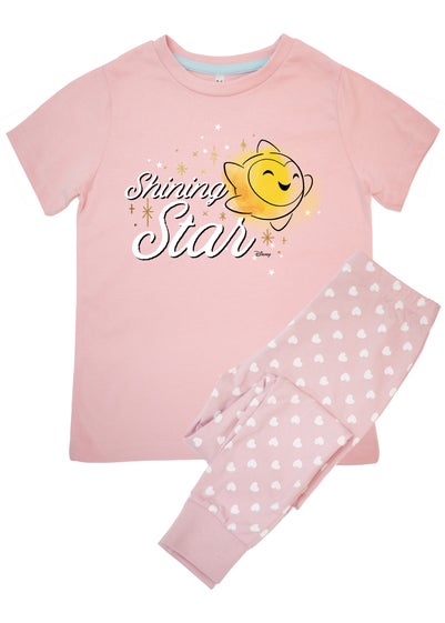 Disney Wish Shining Star Kids Baby Pink Hearts Pyjamas (3-8 Years)