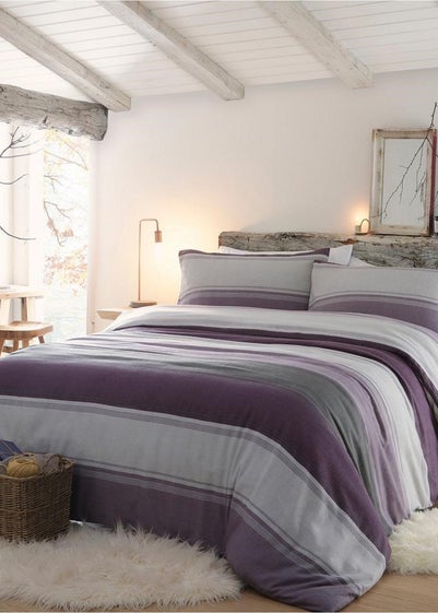 Fusion Plum Betley Brushed Duvet Cover Set