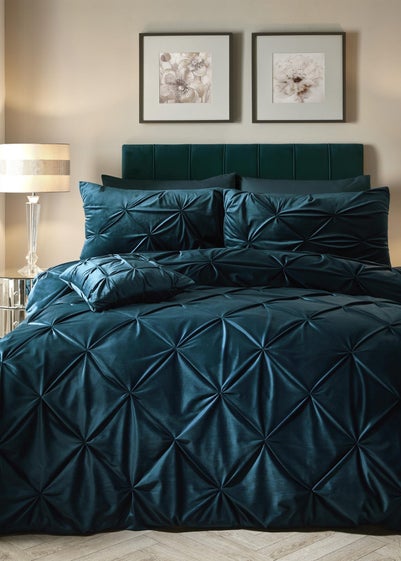 Soiree Mira Velvet Blue Duvet Cover Set