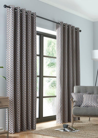 Fusion Prado Grey Eyelet Curtains