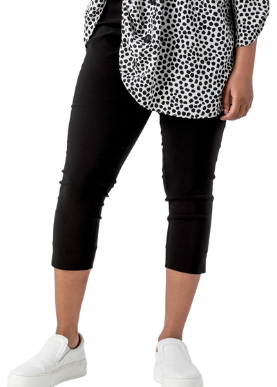 Roman Black Curve Cropped Stretch Trouser