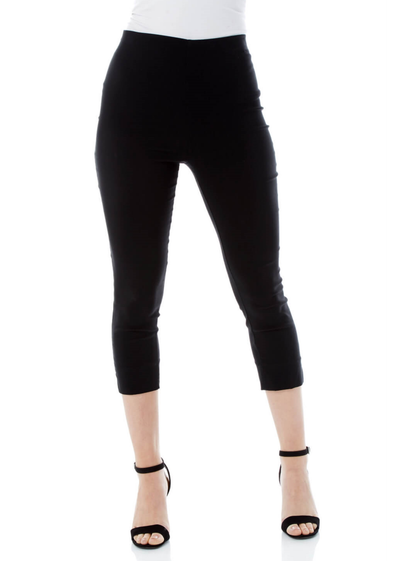 Roman Black Petite Cropped Stretch Trouser