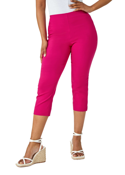 Roman Cerise Petite Cropped Stretch Trouser