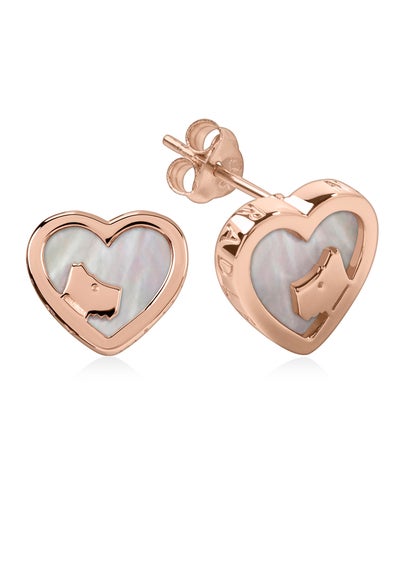 Radley London Silver Sterling Mother of Pearl Heart Shaped Studs - One Size