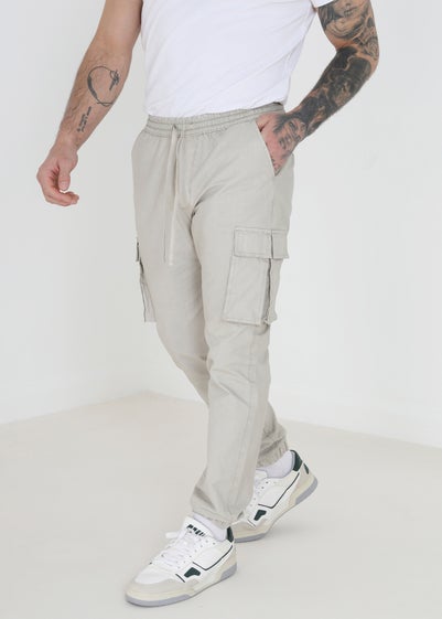 Brave Soul Stone Cargo Trousers