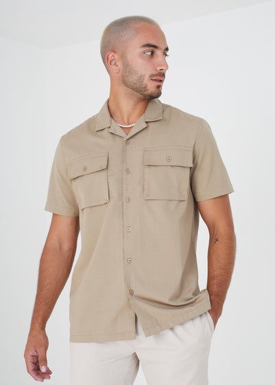 Brave Soul Sand Revere Collar Shirt