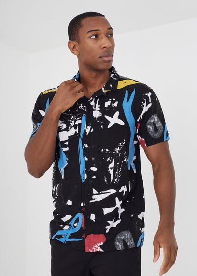 Brave Soul Black Short Sleeve Print Shirt