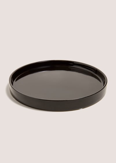 Black Round Candle Plate