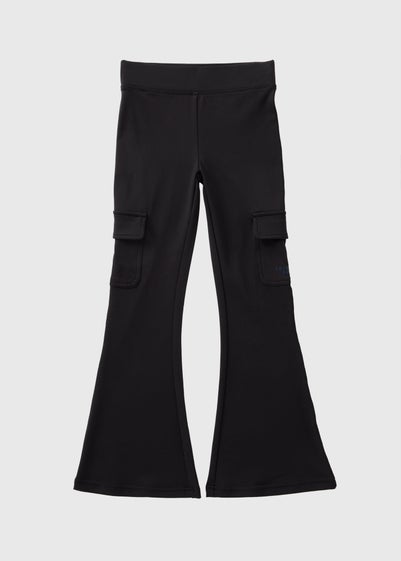 Girls Black Evergreen Cargo Flare Trousers (7-15yrs)