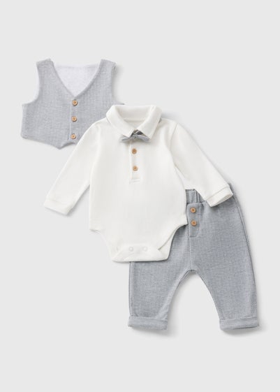 Boys Herringbone Smart Top & Trousers Set (6-23mths)