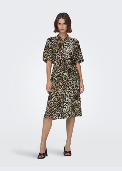 JDY Leopard Print Shirt Midi Dress