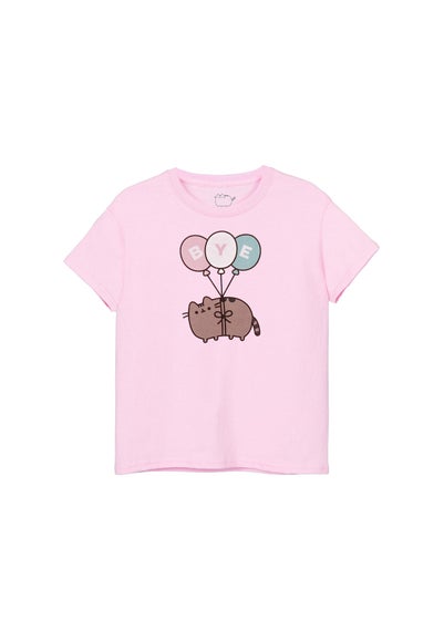 Pusheen Girls Pink Bye Balloons Short-Sleeved T-Shirt (9-14yrs)