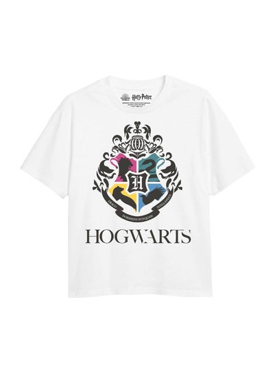 Harry Potter Kids White Hogwarts Houses T-Shirt (7-13yrs)