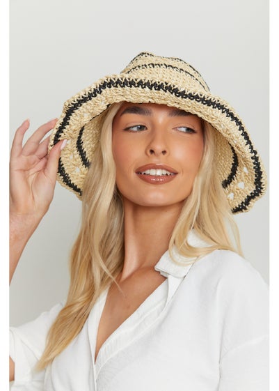 Madein Straw Striped Bucket Hat