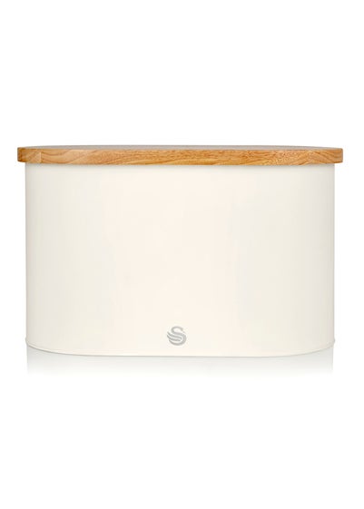 Swan Nordic Oval Bread Bin With Cutting Board Lid