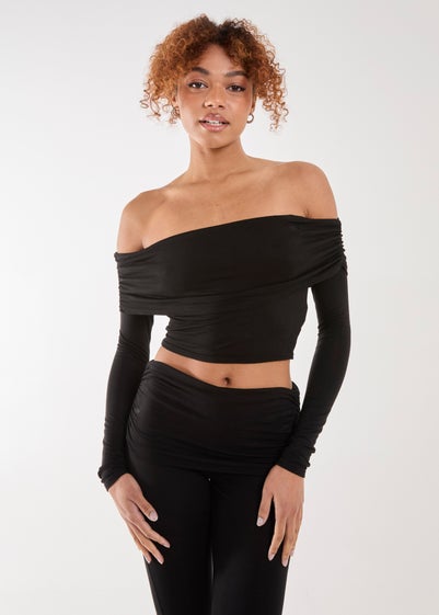 Pink Vanilla Black Off the Shoulder Lounge Top