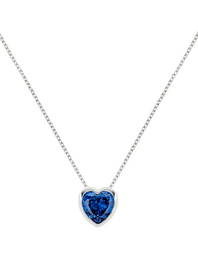 Radley London Sterling Silver Blue Heart Stone Necklace