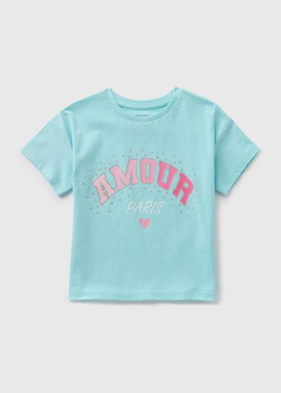 Girls Aqua Amour Paris T-Shirt (1-7yrs) - 1 to 1 half years